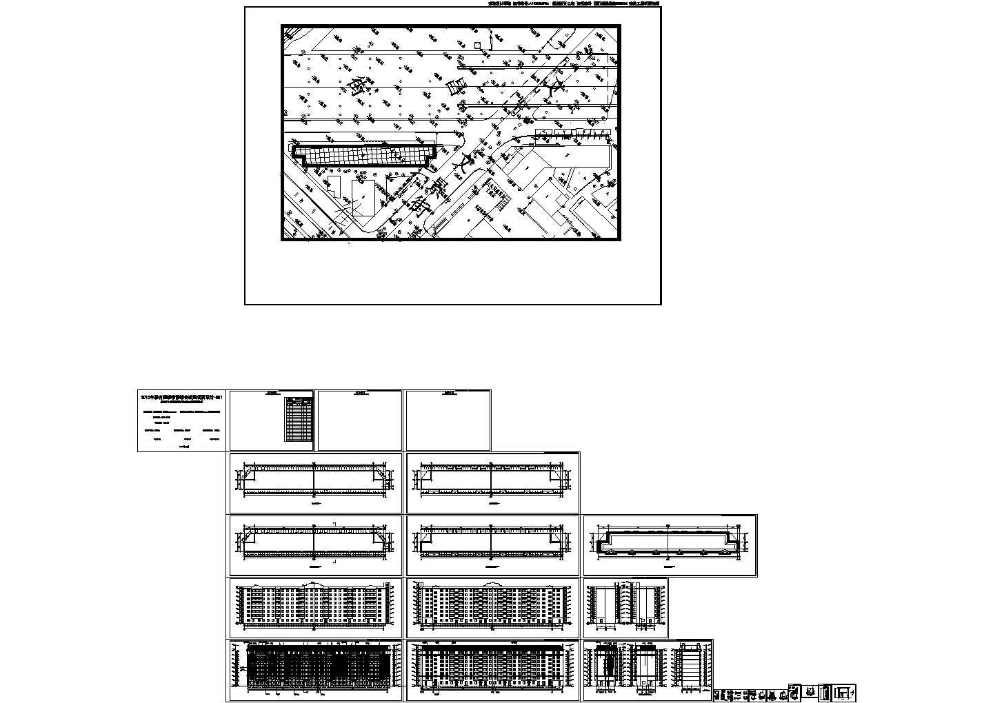 哈尔滨某地单栋房屋建筑外立面改造工程CAD图