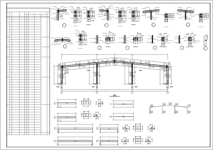 15m跨单层轻型钢结构门式刚架结构结施图，含设计说明_图1
