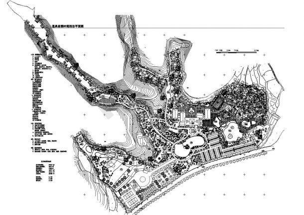 高级温泉度假村景观总规划平面设计CAD图纸-图一