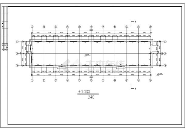 某地736.66平米单层钢结构厂房结施图-图二