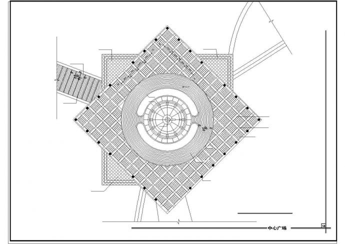 某城市广场建筑设计cad施工图纸_图1