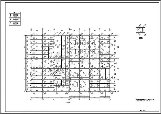 41.2x29.2m 4层钢结构厂房结施全图-图一