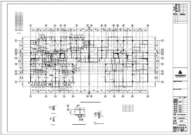 时尚广场12层钢混框剪结构住宅楼结构设计CAD施工图-图一