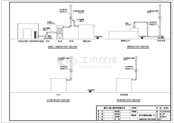机械加工企业废气治理cad设计施工图纸-图二