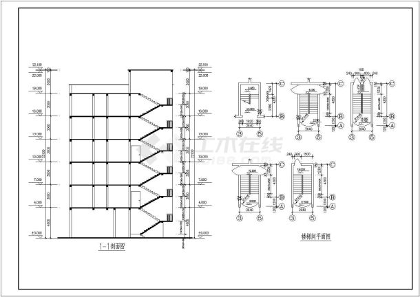 某单位住宅楼详细设计施工全套建筑平立面CAD图纸-图一