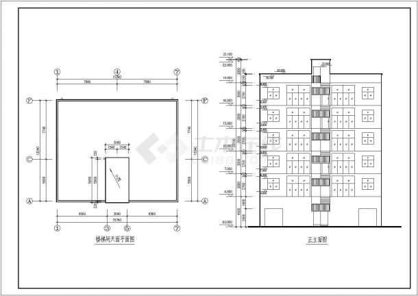 某单位住宅楼详细设计施工全套建筑平立面CAD图纸-图二