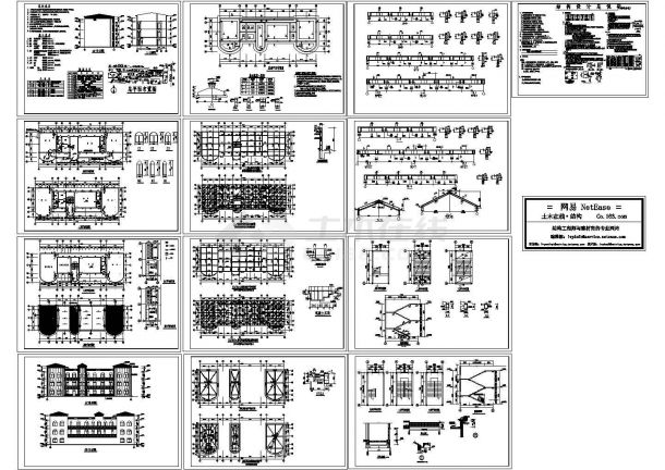 云海花园小区三层砖混结构幼儿园教学楼（建筑面积1241平方米）设计cad全套建筑施工图纸（含设计说明，含结构设计）-图一