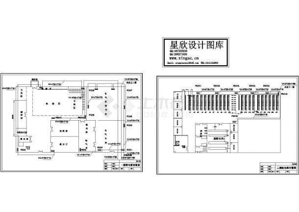 二楼服装厂电气安装施工cad图(含平面图)-图一