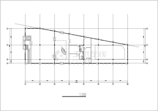 济宁市某小区2层框混结构休闲会所平立剖面设计CAD图纸（含夹层和总图）-图一