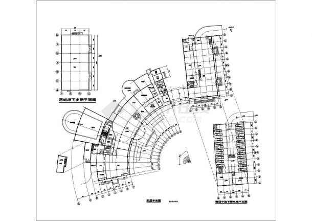 台州市某小区3层框架结构社区休闲会所全套平面设计CAD图纸-图一