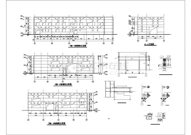 徐州市某汽车专修店2层框架结构维修车间全套结构设计CAD图纸-图一