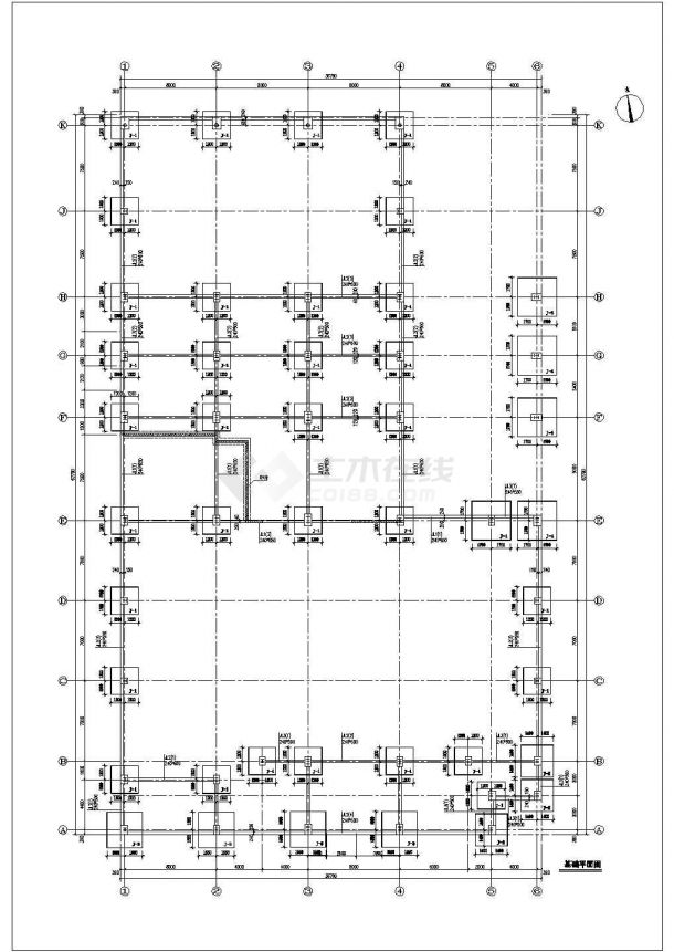徐州市某汽车专修店2层框架结构维修车间全套结构设计CAD图纸-图二