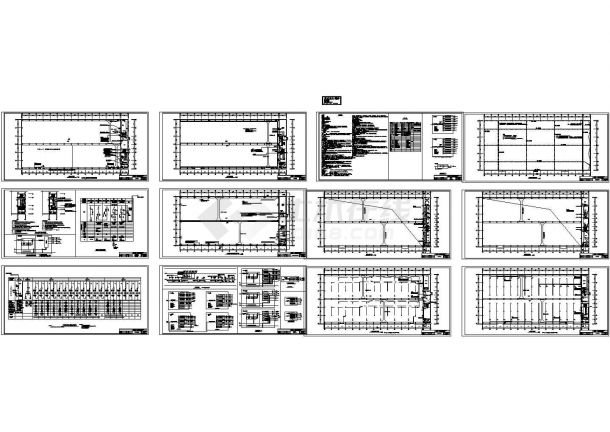 厂房设计_单层带夹层厂房电气施工cad图，共十二张-图一