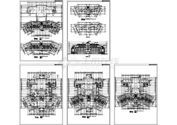 5层12092.36平米欧式宾馆建筑施工图-图一