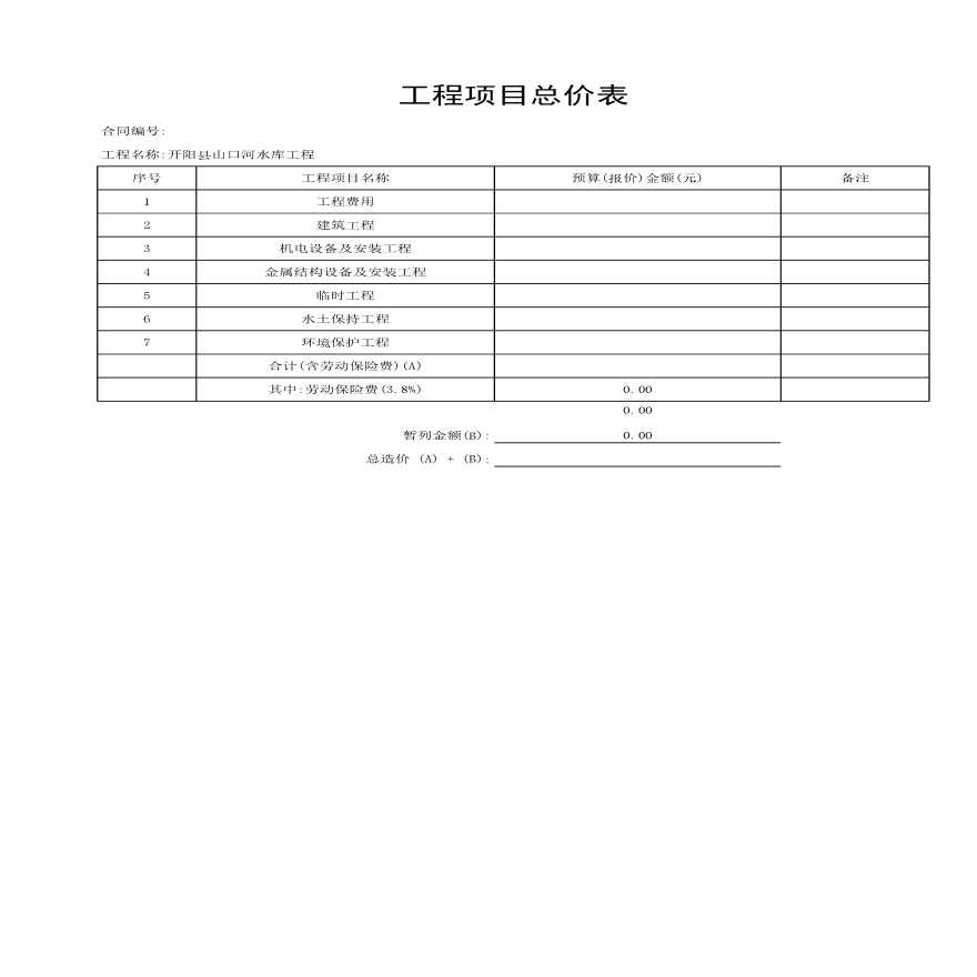 某山口河水库图纸含招标文件、技术要求、清单-图一