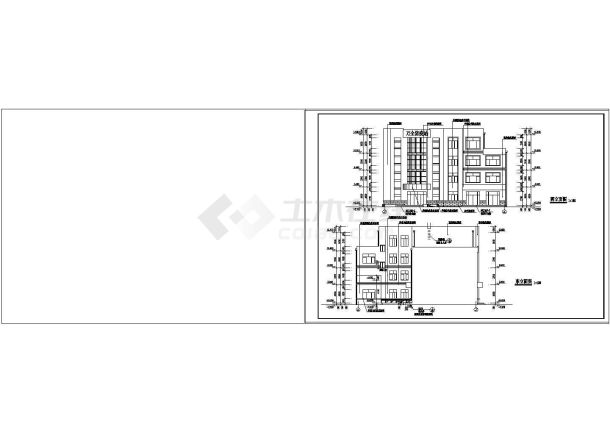 综合：长26.35米 宽23.9米 -1+4层蝶形防疫站建施设计CAD图纸-图二