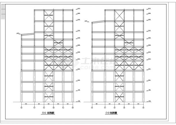 6883平米饲料公司钢结构车间结施设计cad图-图二