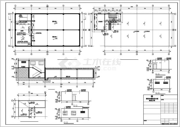7600平米2层框架结构知名汽车4S店全套建筑设计CAD图纸-图一
