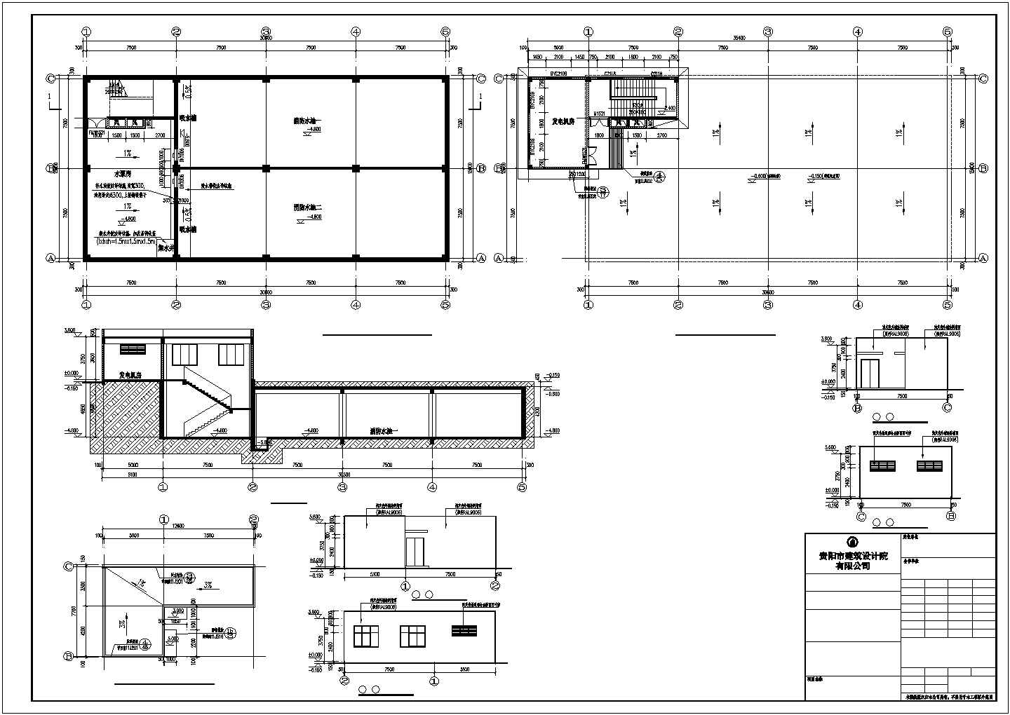 7600平米2层框架结构知名汽车4S店全套建筑设计CAD图纸