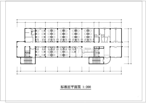 综合：长65.4米 宽36.4米 10层某医院综合楼建筑设计平面图纸-图二