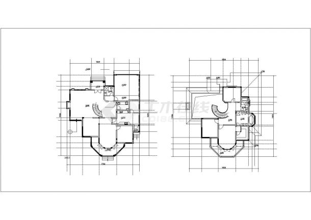 某现代经典商业住宅独栋别墅建筑方案全套设计施工CAD图纸-图二