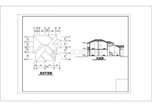 某现代新型多层别墅建筑方案设计施工CAD图纸-图一