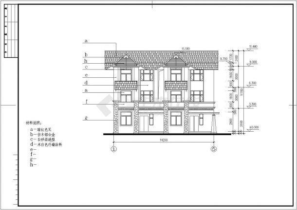 某现代新型多层山庄别墅建筑方案设计施工CAD图纸-图一