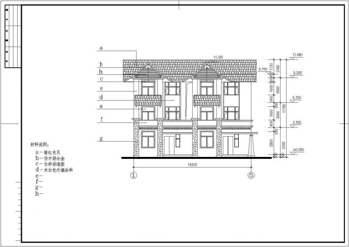某现代新型多层山庄别墅建筑方案设计施工CAD图纸_图1