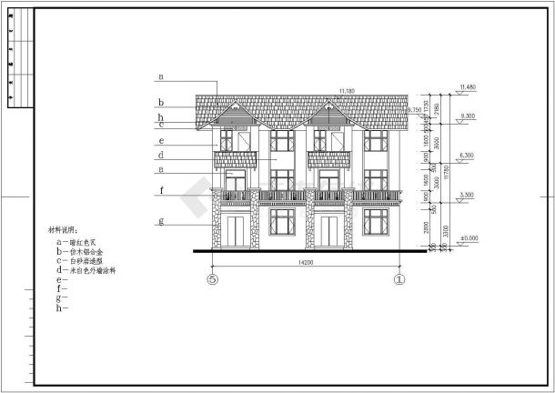 某现代新型多层山庄别墅建筑方案设计施工CAD图纸-图二