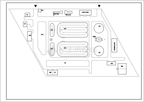 某市大型污水处理厂潜艇施工设计cad图纸(含污水处理厂总平面布置图)-图一