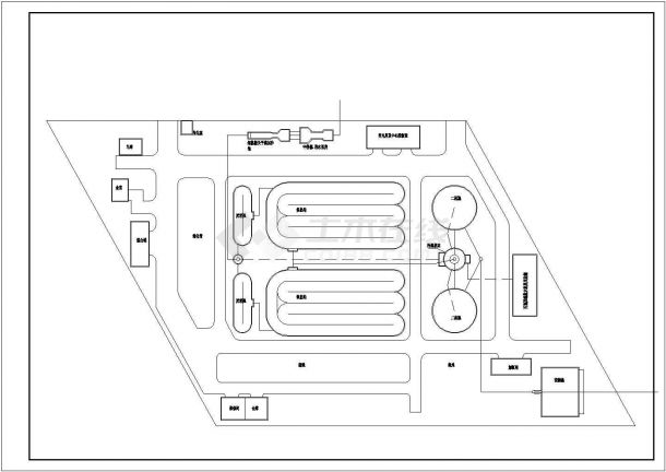某市大型污水处理厂潜艇施工设计cad图纸(含污水处理厂总平面布置图)-图二