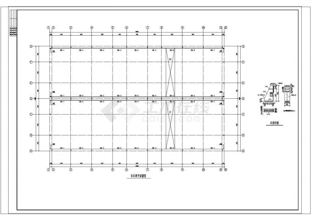 2x15m跨单层轻型钢结构门式刚架结构带吊车厂房结施图-图二