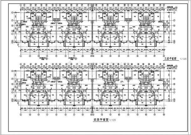 高楼层住宅小区施工设计cad基础平面图-图二