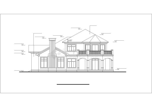 某现代经典别墅洋房完整建筑方案设计施工CAD图纸-图二