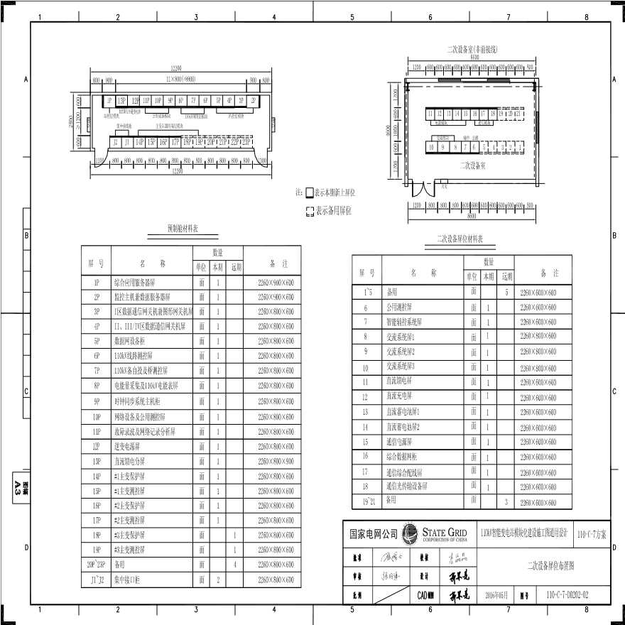 110-C-7-D0202-02 二次设备屏位布置图.pdf-图一