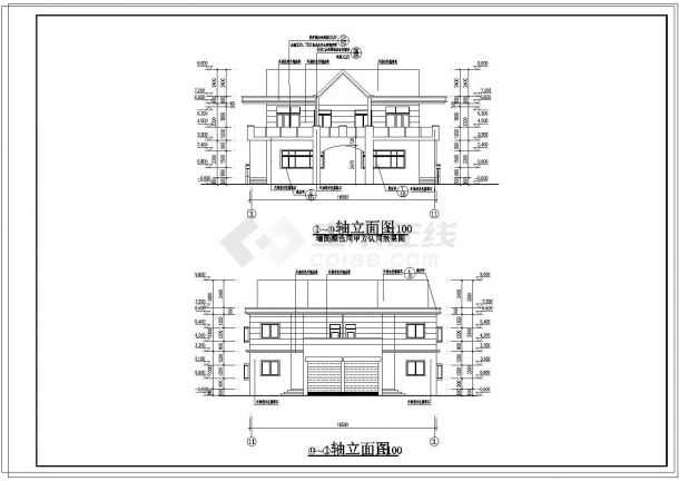 某地区2层别墅建筑cad设计施工图-图二