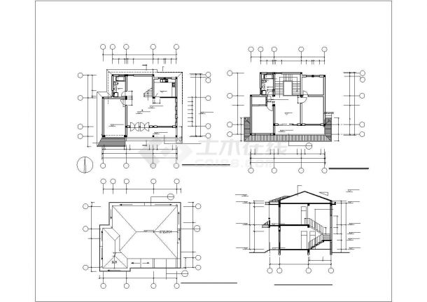 某现代风格豪华别墅建筑结构全套方案设计施工CAD图纸-图二