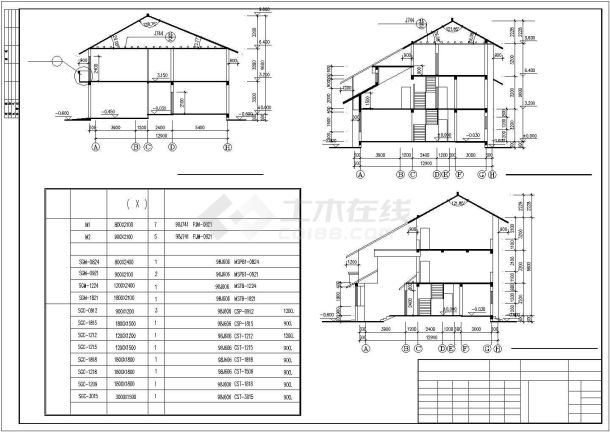 某现代经典市郊精装山庄别墅建筑全套方案设计施工CAD图纸-图二