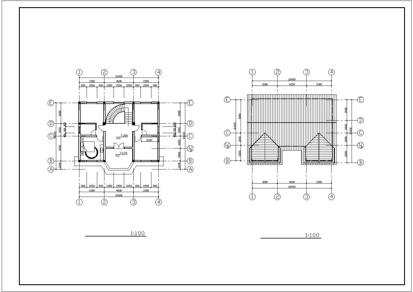 某经典风格精装豪华小户型别墅建筑方案设计施工CAD图纸