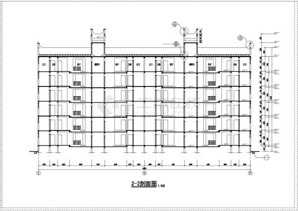 某六层砖混住宅楼建筑设计施工cad图纸-图一