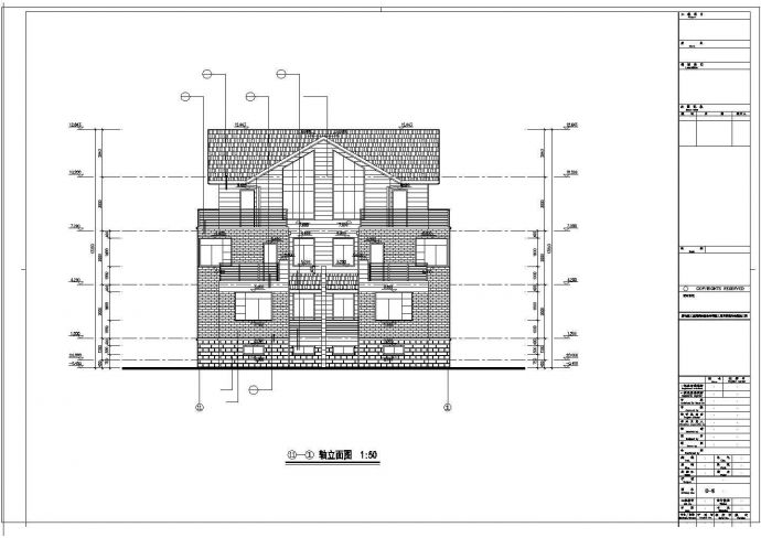 联排三层别墅建筑cad设计施工图附效果图_图1