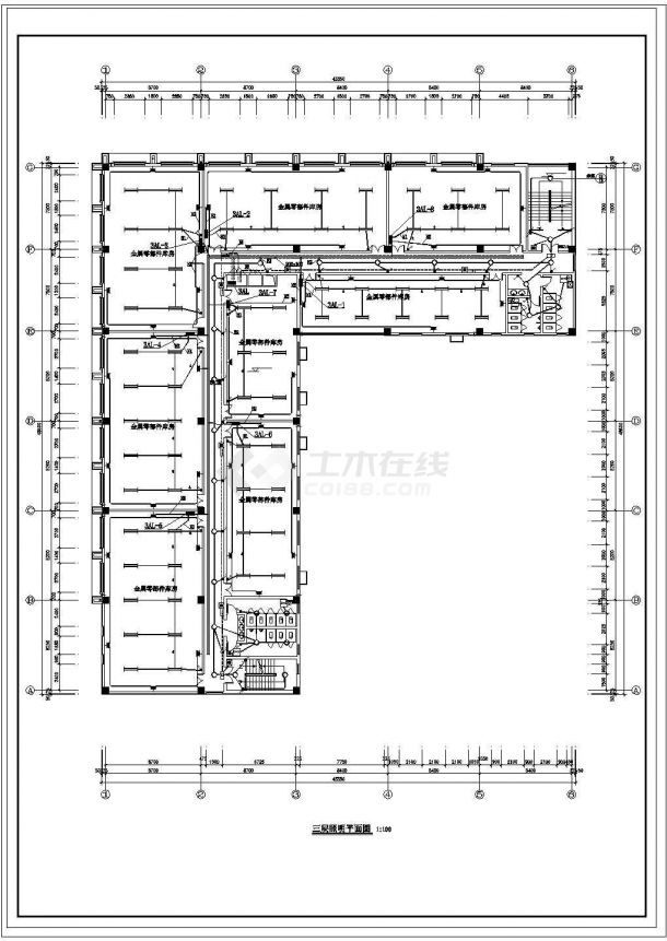 办公楼设计_某地五层办公楼电气设计cad施工图纸-图二
