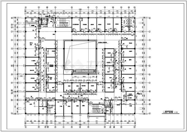 某地医院建筑平面设计cad施工图纸-图二