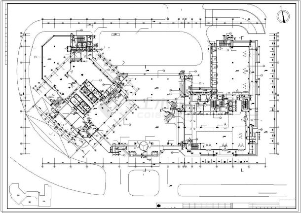 宁波华信国际大酒店及国际商贸中心设计cad施工图纸-图二