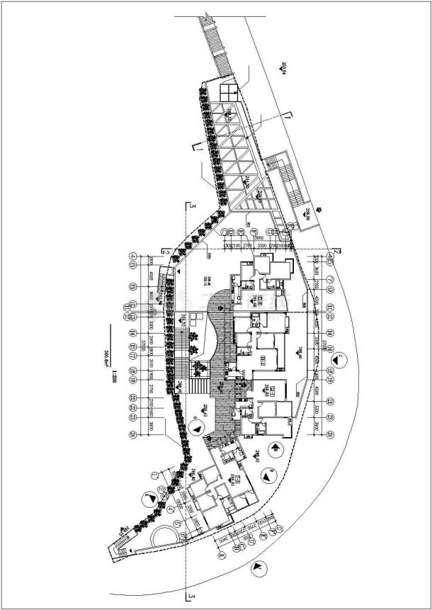 承德市南苑街凤城花园小区售楼处+样板房设计CAD图纸-图一