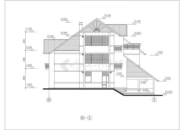 某地区经典多层独栋精装别墅建筑方案设计施工CAD图纸-图一