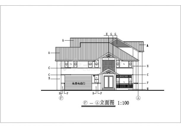 某地区经典独栋商住精装别墅建筑方案设计施工CAD图纸-图二