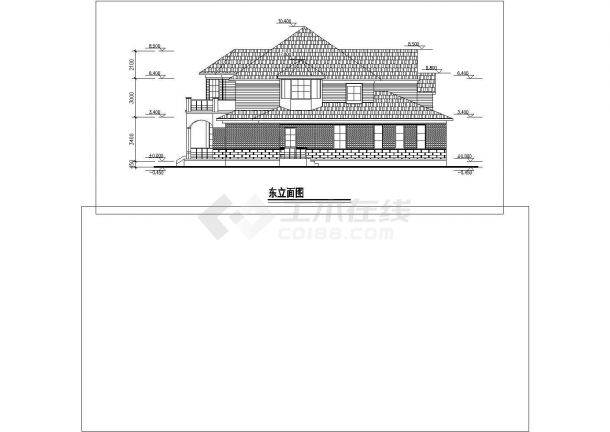 某地区经典独栋商住精装修别墅建筑方案设计施工CAD图纸-图二