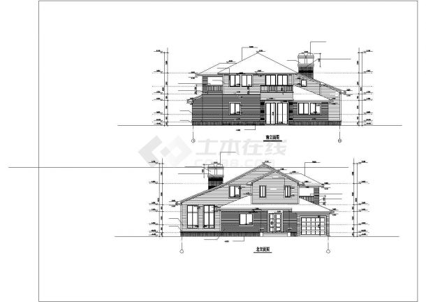 某地区经典独栋商住大别墅建筑方案设计施工CAD图纸-图一