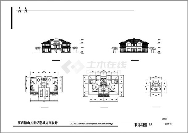 某地区经典独栋商住小别墅建筑初步方案设计施工CAD图纸-图一